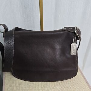 Coach Vintage Brown Leather Flap Bag